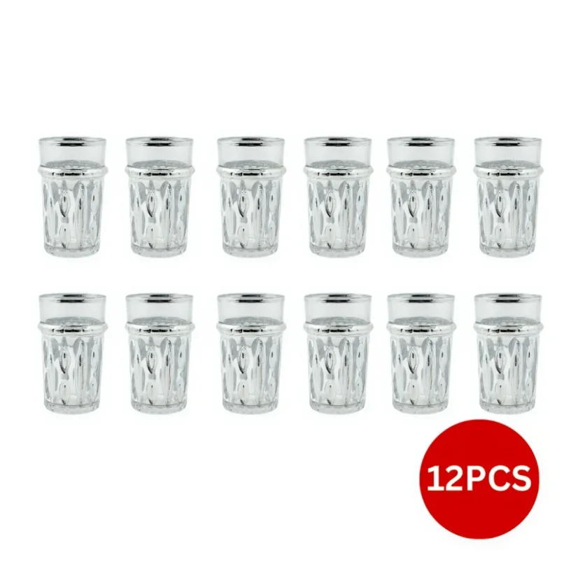 Eisenbach 12 pieces of tea glasses with silver accent