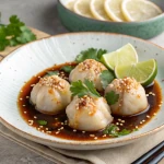 Kai Look Kuey: Thai-Reis-Dumplings mit Hähnchen & Tamarind-Dip
