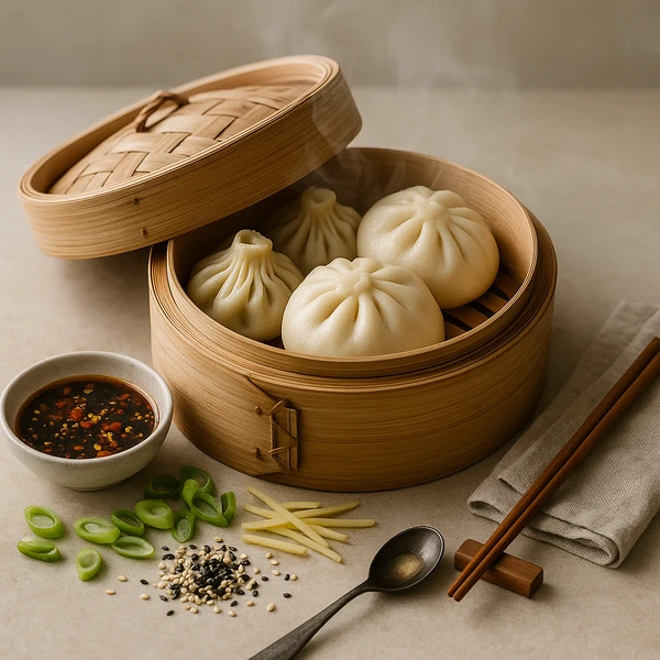 Paření dumplings a bao