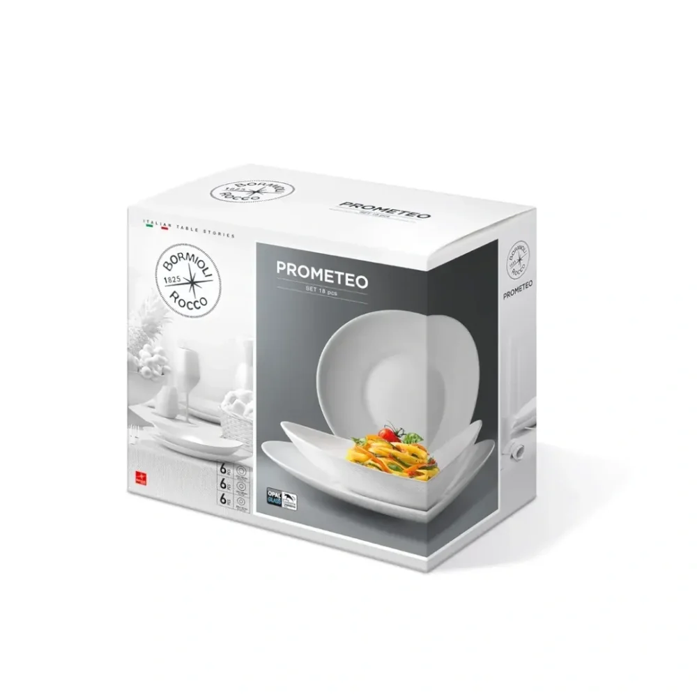 Bormioli Rocco 18 dílná sada talířů Prometheo Tavola