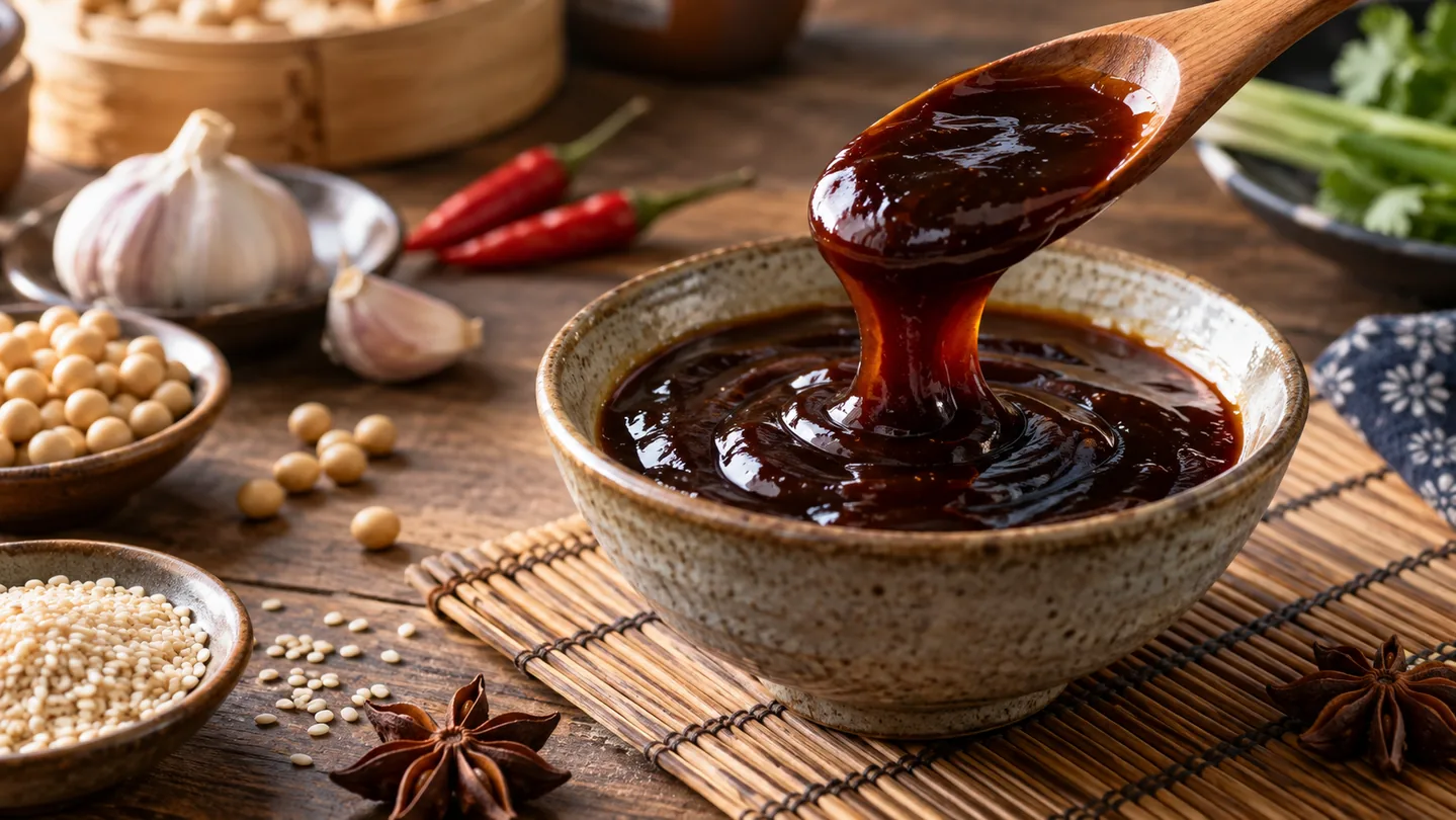 Hustá hoisin omáčka se sójou, sezamem, česnekem a kořením