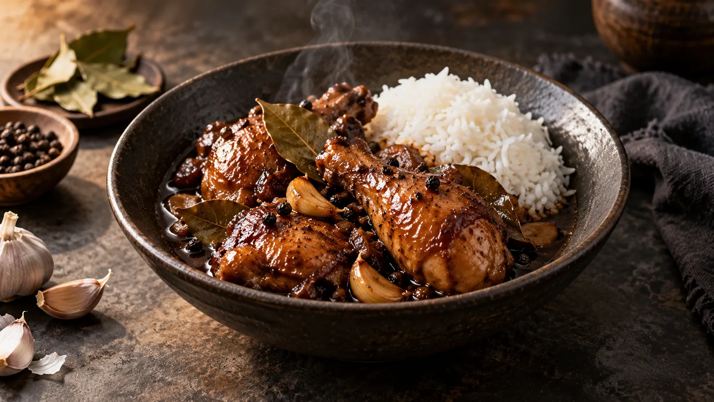 Filipínské kuřecí adobo s jasmínovou rýží