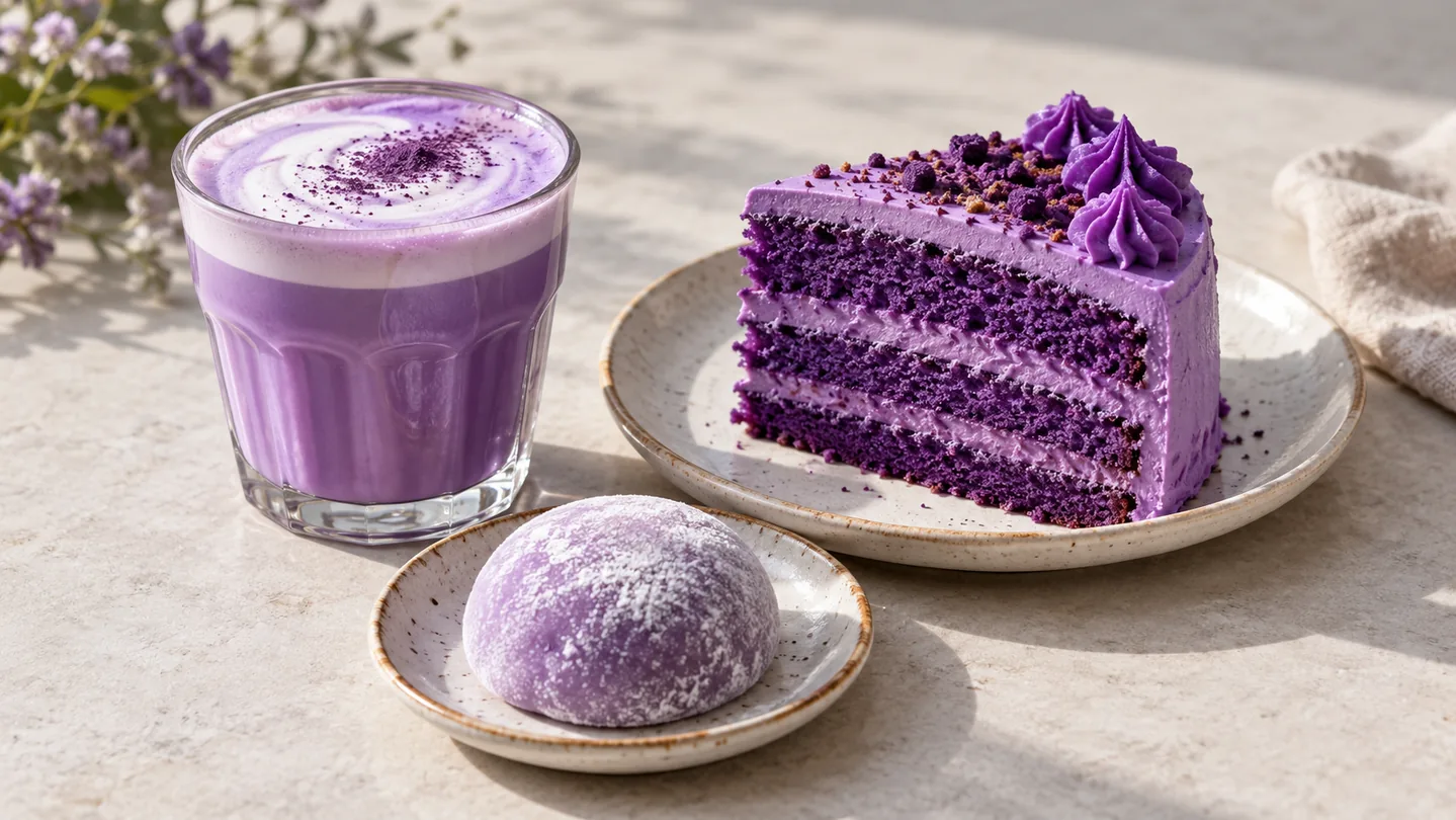Ube latte, ube dort a ube mochi