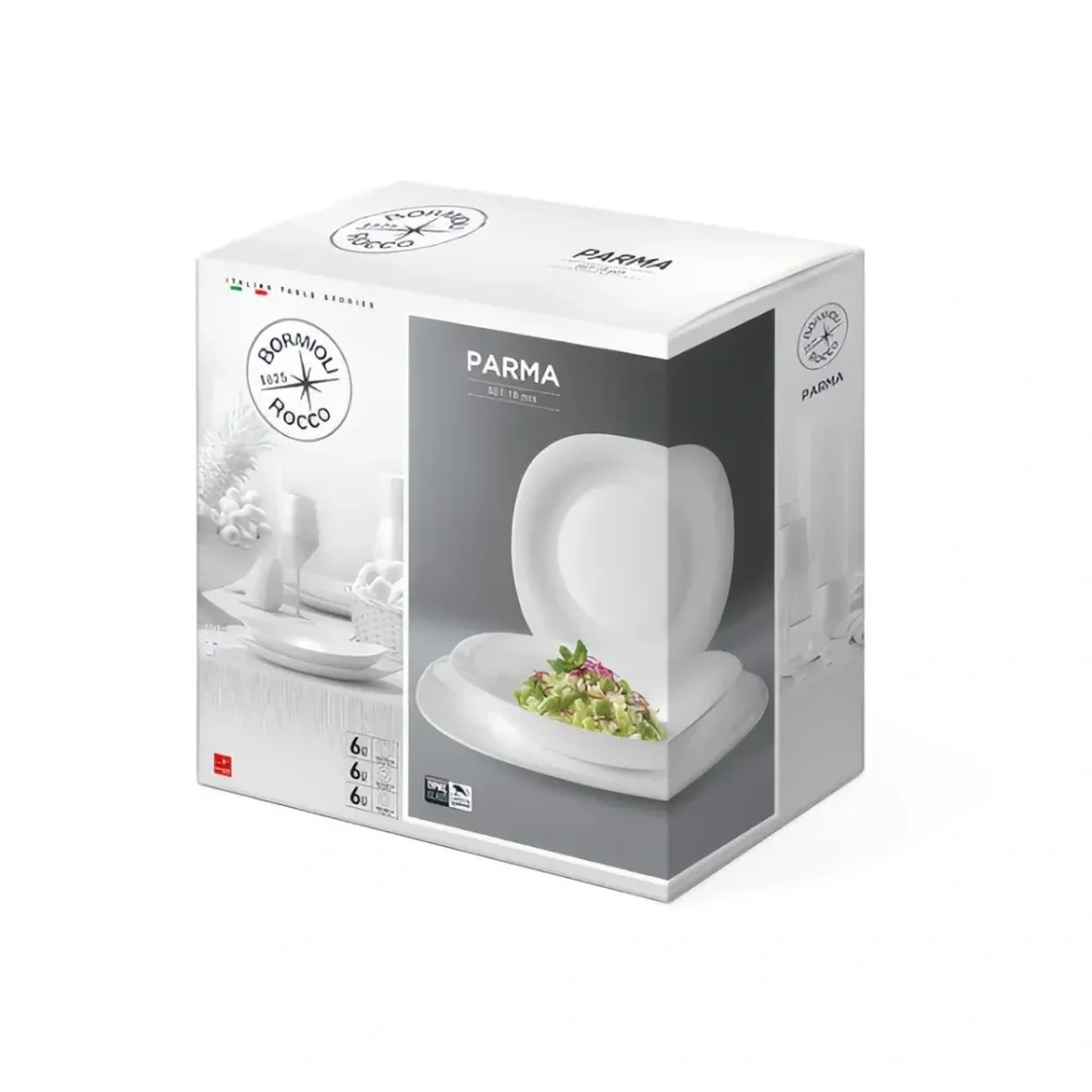 Bormioli Rocco 18 dílná sada talířů Parma Tavola